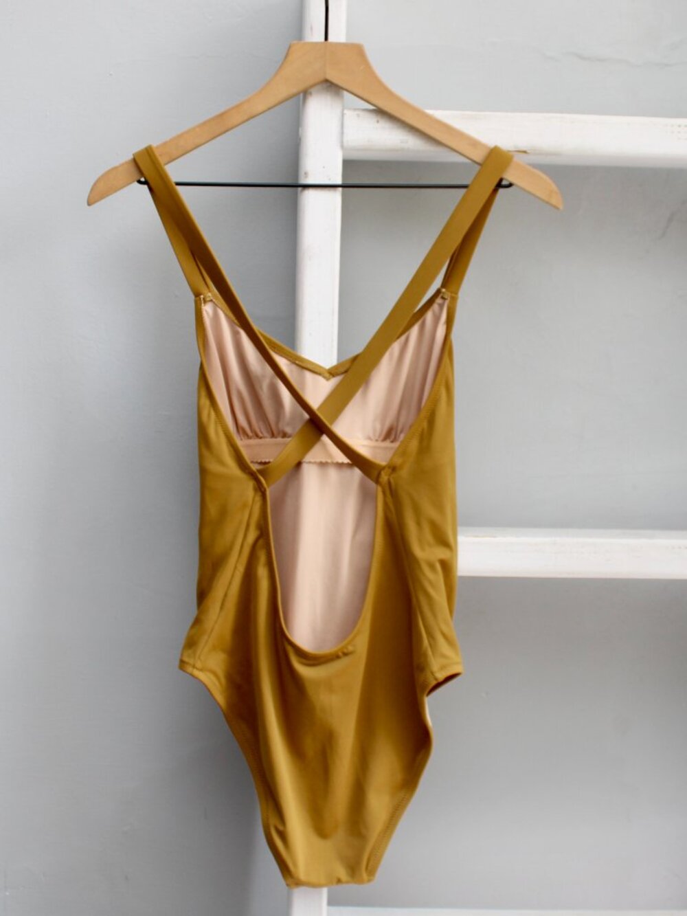 Madewell Second Wave Crisscross One-Piece Swimsuit in Distant Olive Small NWOT - Picture 4 of 7